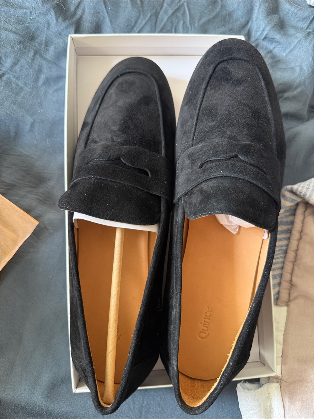 Black womens Suede Penny Loafers